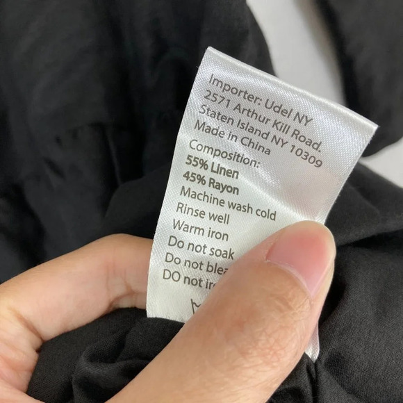 NEW Udel New York Black White Linen Blend Midi Dress size Small - Picture 6 of 10